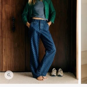 imogene + willie Blue Checkered Straight Leg Jeans